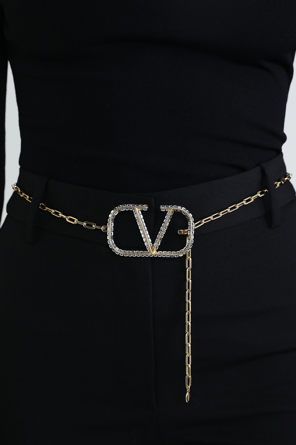 חגורת שרשרת וקריסטלים